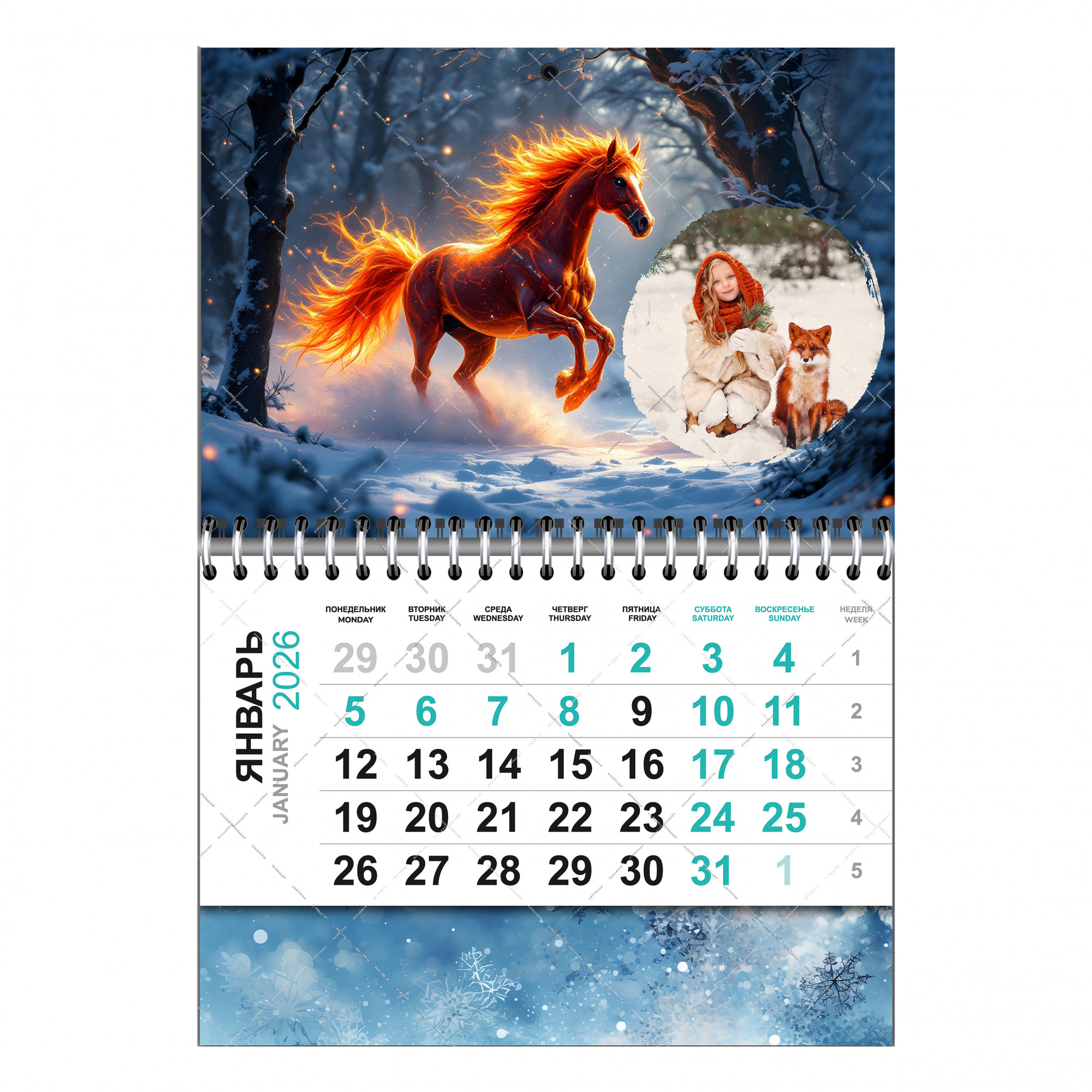 Календари настенные с блоком